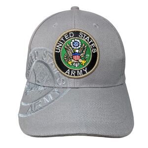 United States Army Strapback Hat Gray One Size Adjustable Embroidered Lanza